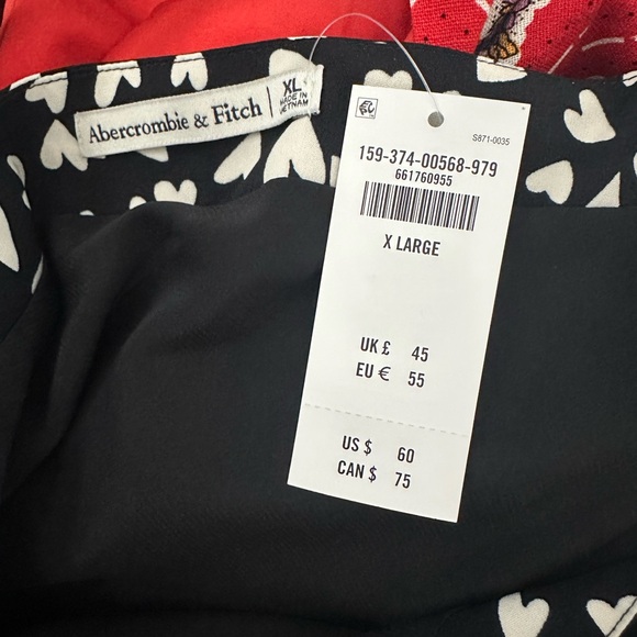Abercrombie & Fitch Heart Print Midi Dress — NWT - Picture 3 of 3